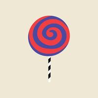 Spiral candy sweet treat, Halloween element in modern flat, line style. Hand drawn illustration vector
