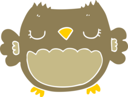 cute flat color style cartoon owl png