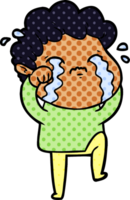 hombre de dibujos animados llorando png