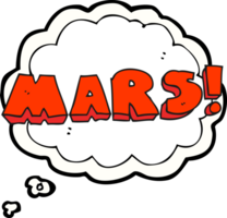 hand drawn thought bubble cartoon Mars text symbol png