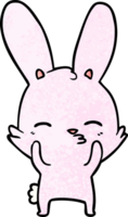 curious waving bunny cartoon png