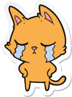 Aufkleber einer weinenden Comic-Katze png