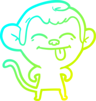 cold gradient line drawing of a funny cartoon monkey png