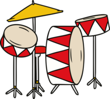 hand drawn cartoon doodle of a drum kit png