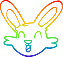 regenboog helling lijn tekening van een tekenfilm schattig konijn png