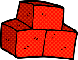 cartoon doodle stacked bricks png