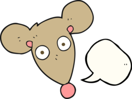 hand drawn speech bubble cartoon mouse png