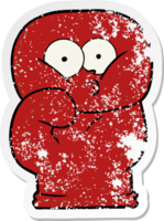 distressed sticker of a cartoon boxing glove png