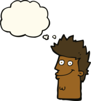 cartoon happy man face with thought bubble png