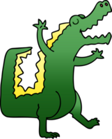 gradiente sombreado peculiar desenho animado crocodilo png