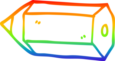 rainbow gradient line drawing of a cartoon colored pencil png