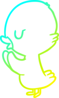 cold gradient line drawing of a cute duckling png