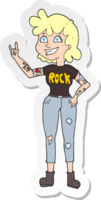 pegatina de una chica de rock de dibujos animados png