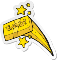 sticker of a cartoon bar of gold png