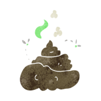 hand retro cartoon gross poop png