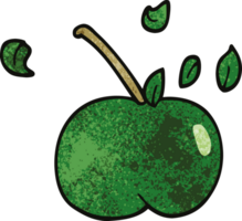 desenho animado doodle maçã suculenta png