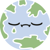 flat color retro cartoon of a planet earth png