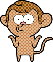 macaco confuso dos desenhos animados png