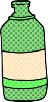 cartoon doodle old green bottle png