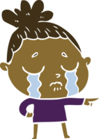 flat color style cartoon crying woman png