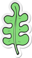 sticker of a cartoon leaf png