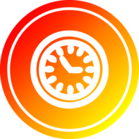 wall clock circular icon with warm gradient finish png