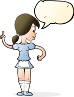 cartoon waitress calling order with speech bubble png