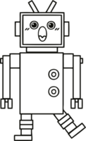 línea dibujo dibujos animados de un robot png