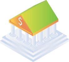 Banking building in isometric style vector