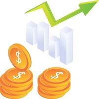 Statistical data on the growth of currency values vector