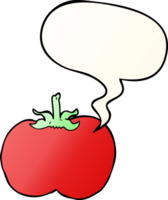 cartoon tomato with speech bubble in smooth gradient style png
