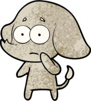 elefante inseguro dos desenhos animados png