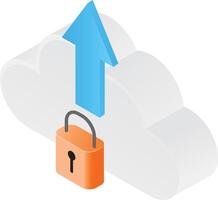 Cloud storage and padlock security vector