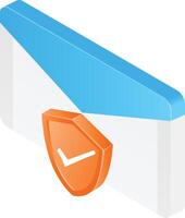 Email envelope with shield security vector