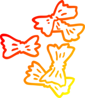 warm gradient line drawing of a cartoon pasta shapes png