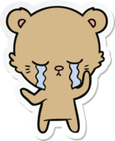 sticker of a crying cartoon bear png
