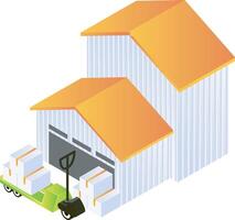 Industrial warehouse of isometric style vector