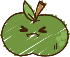 dibujo de tiza de manzana feliz png