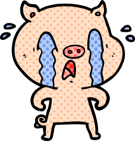 dibujos animados de cerdo llorando png