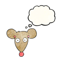 hand drawn thought bubble textured cartoon mouse png