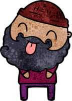 man with beard sticking out tongue png