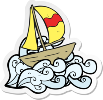 pegatina de un velero de dibujos animados png