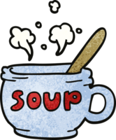 tekenfilm tekening van heet soep png