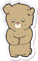 sticker of a cartoon shy teddy bear png