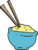 cartoon doodle tasty bowl of rice png