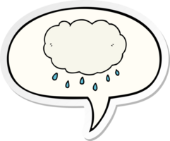 cartoon rain cloud with speech bubble sticker png