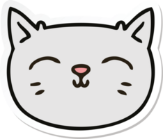 sticker of a quirky hand drawn cartoon cat face png