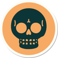 sticker of tattoo in traditional style of a skull png