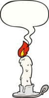 cartoon spooky old candle with speech bubble png