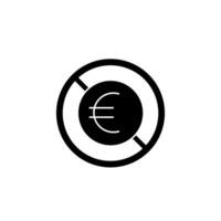 no euro concept line icon. Simple element illustration. no euro concept outline symbol design. vector